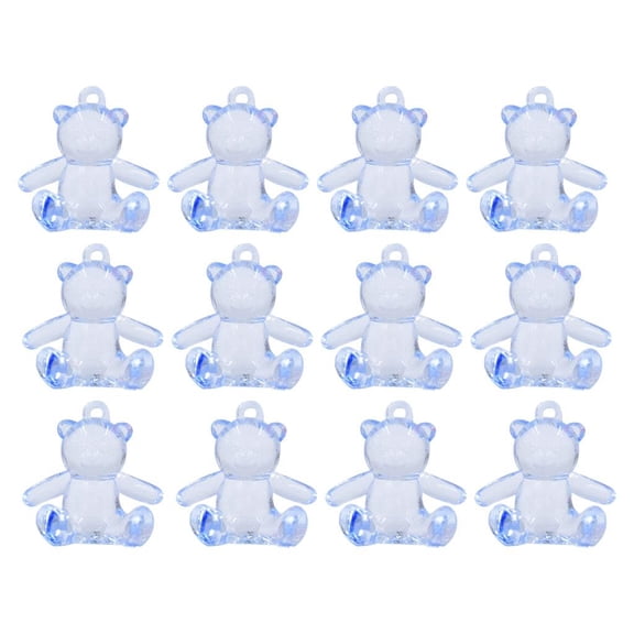 12x Acrylic Beads Polymer Clay Beads Jewelry Making Blue, 2.8X2.5cm Bear Blue