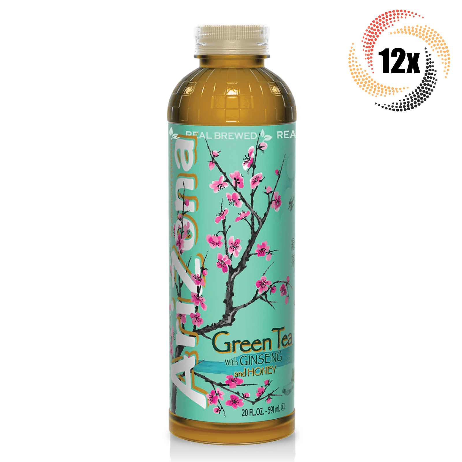 12x Bottles Arizona Green Tea With Ginseng And Honey 20oz ( Fast Free Shipping )