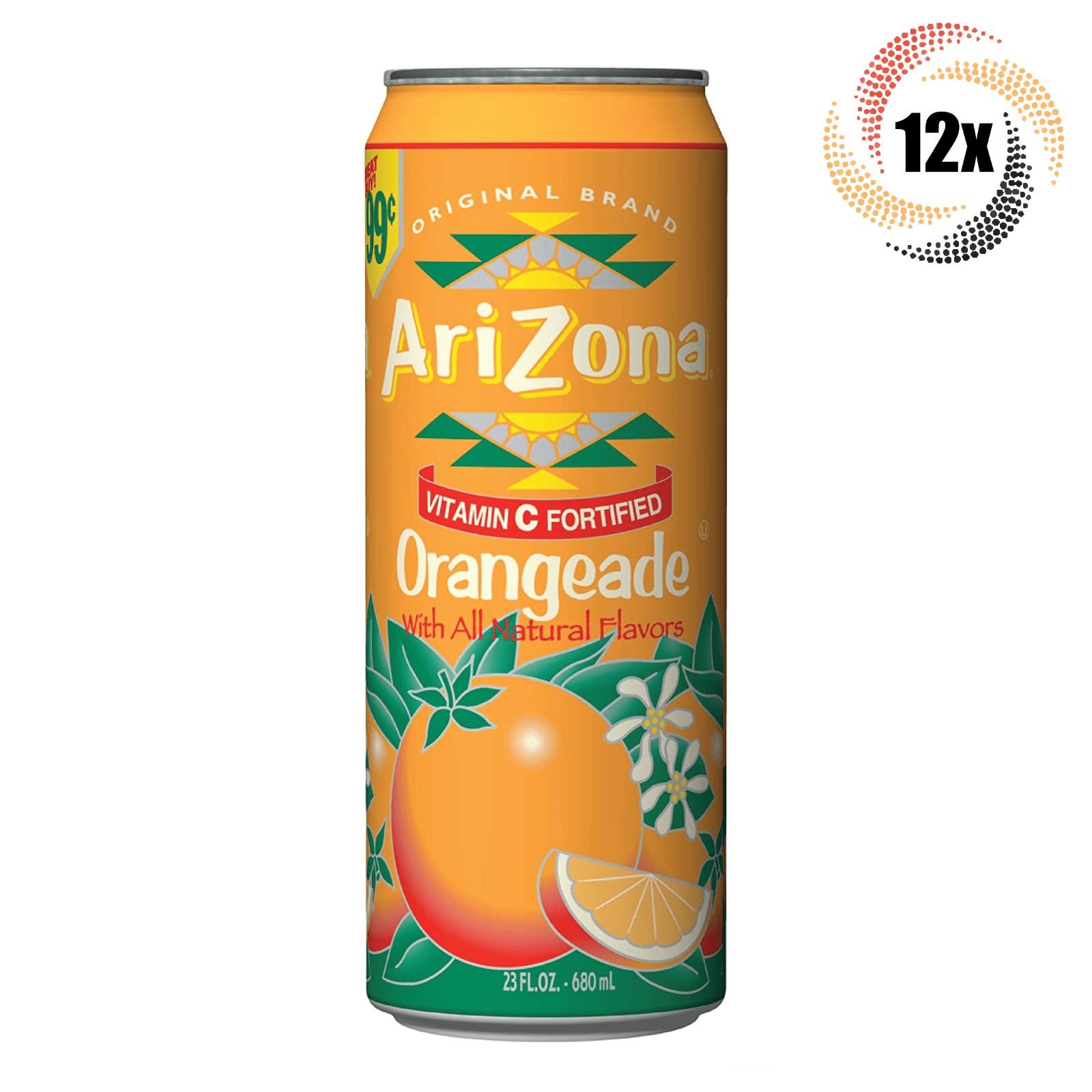 12x Cans Arizona Orangeade All Natural Flavor Juice 23oz ( Fast
