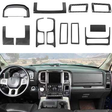 SHINEKA Chrome Dashboard Center Console Frame Cover Trim For 2012-2017 Dodge Ram 1500