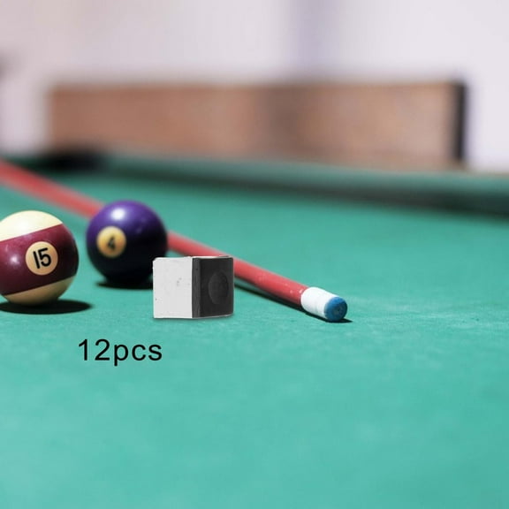 12x Cubes of Pool Cue Chalk Pool Chalk Cubes Increase Friction Pool Table Accessories for Themed Parties Tournaments Clubs Snooker Equipment Black