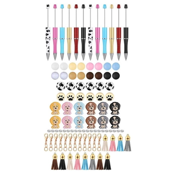 12x DIY Pens Making Kits Beadable Ballpoint Pen with Tassels for Student