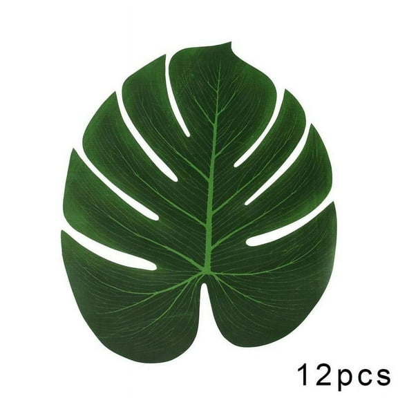12x Green Artificial Tropical Monstera Leaf Fake Palm Placemat Party Table Decor HOT