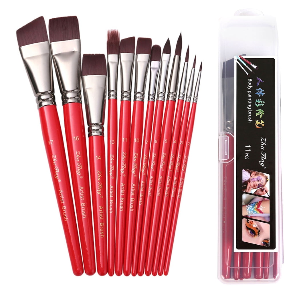 12 Pcs/Set Nylon Hair Painting Brush Face Paint Brush Human Body Paint Brush