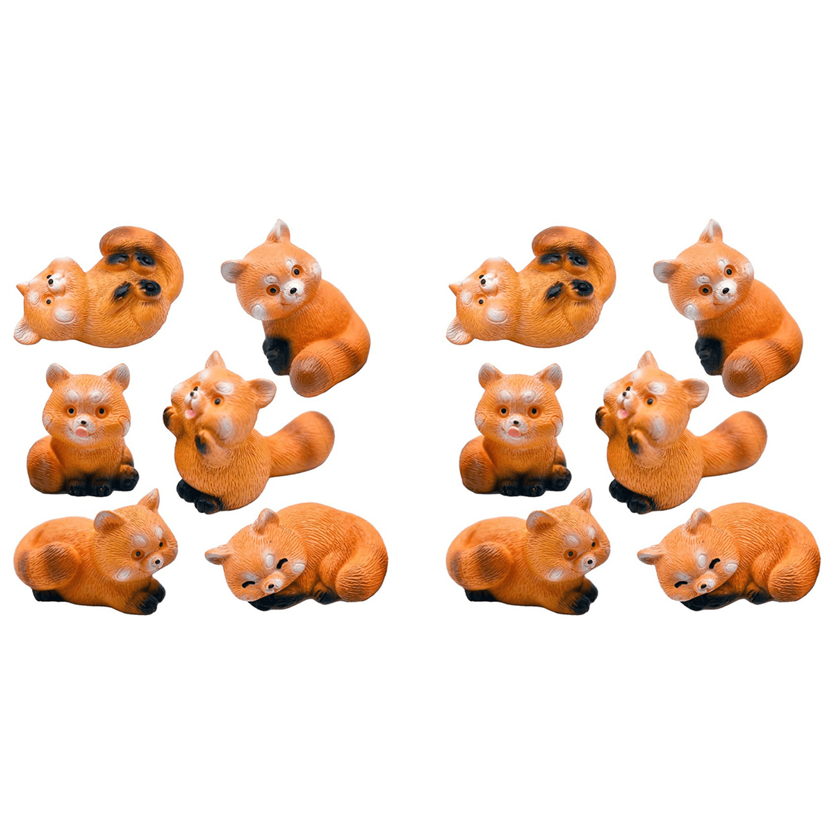 Mini Raccoon 12x Miniature Small Raccoon Figurines 1 Inch Cartoon Mini Red Panda ...