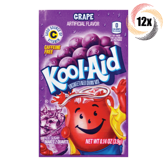 12x Packets Kool-Aid Grape Caffeine Free Soft Drink Mix | Fast Shipping! |