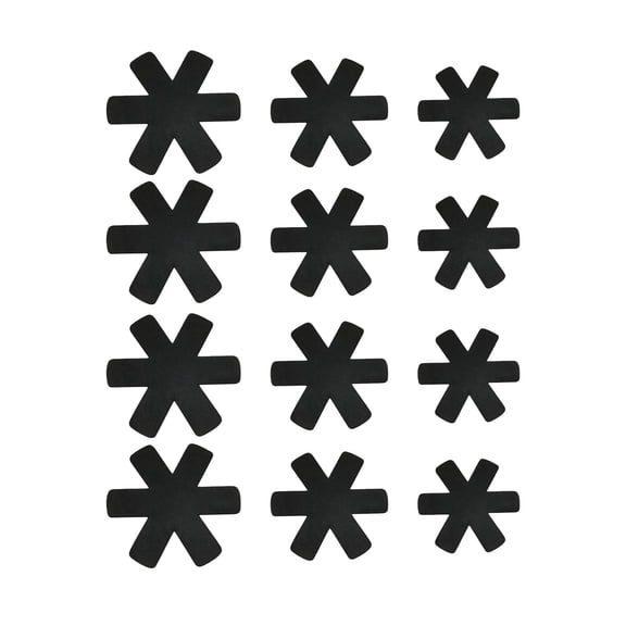 12x Pan Separators Pad Multifunctional Bakeware Divider Pads Countertop Reusable Black