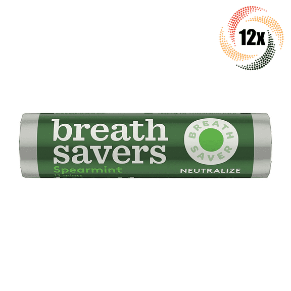 12x Rolls Breathsavers Spearmint Flavor Mints | 12 Mints Per Roll | .75oz |