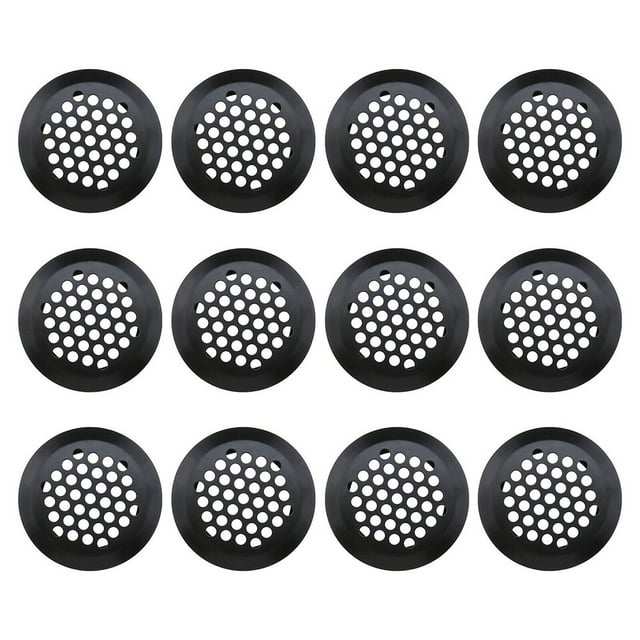 12x Round Ventilation Grilles 35mm Air Vent Louver Hole Soffit Mesh