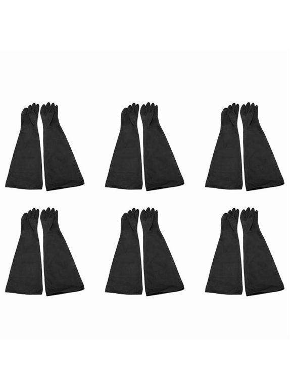 12x Sand Blasting Gloves for Sandblast Cabinet Gloves 60X20cm,6 x pair of sandblasted gloves,black