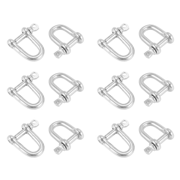 304 Stainless Steel Screw Pin D Style Chain Dee Shackle 4mm for Rigging Pack of 12