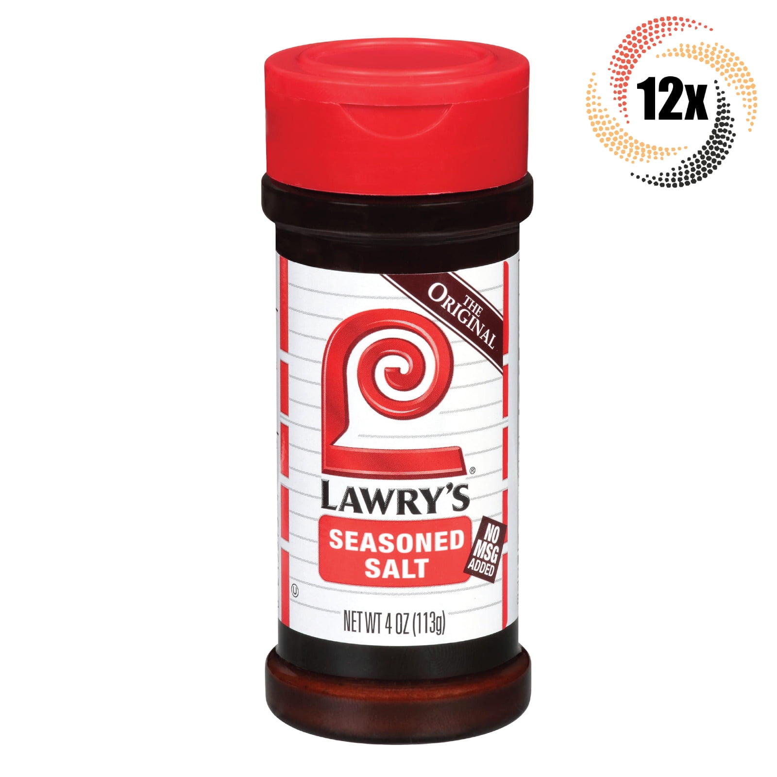 12x Shakers Lawry's Original Seasoned Salt No MSG 4oz