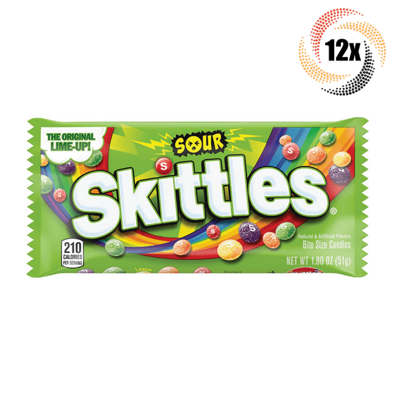 12x Skittles Sour Assorted Flavor Bite Size Candies | 1.8oz | Fast Shipping!