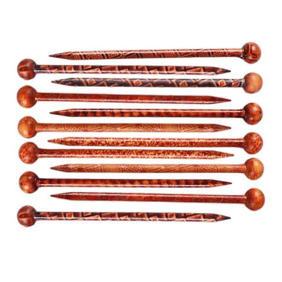 12x Wooden Hair Sticks Natural Hairpin Hair Hair for Women Girls