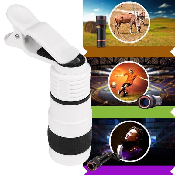12x zoom phone telescope lens with clip - 360 wide view for mobile photography, wildlife observation & outdoor activities