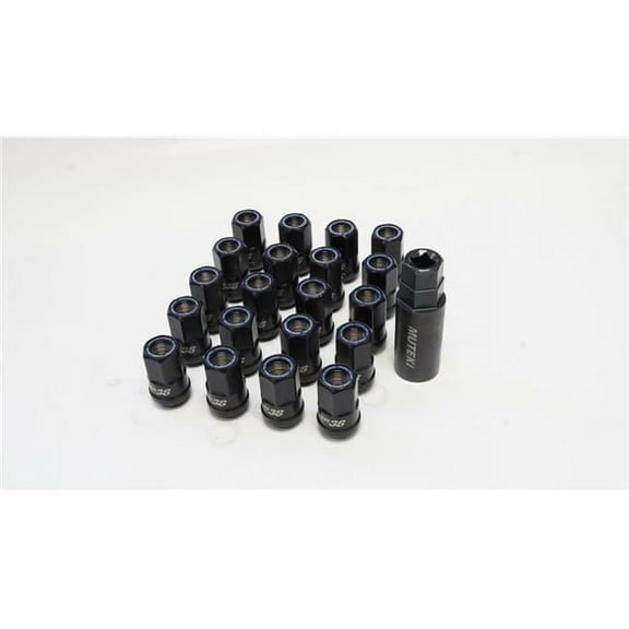 12x1.25 in. Muteki HR38 Open End Lug Nuts Titanium Ring, Chrome & Blue