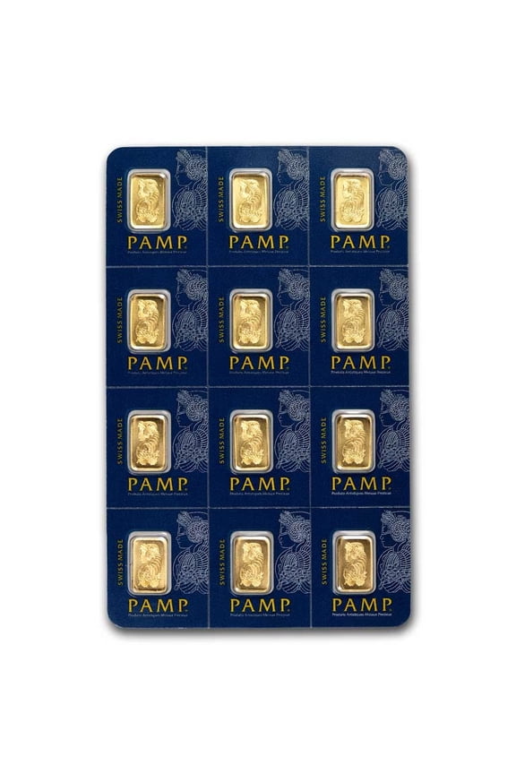 12x1 gram Gold Bar PAMP Suisse Multigram+12 (In Assay)