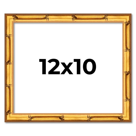 12x10 Frame Gold Bamboo Picture Frame - Complete Modern Photo Frame Includes UV Acrylic Shatter