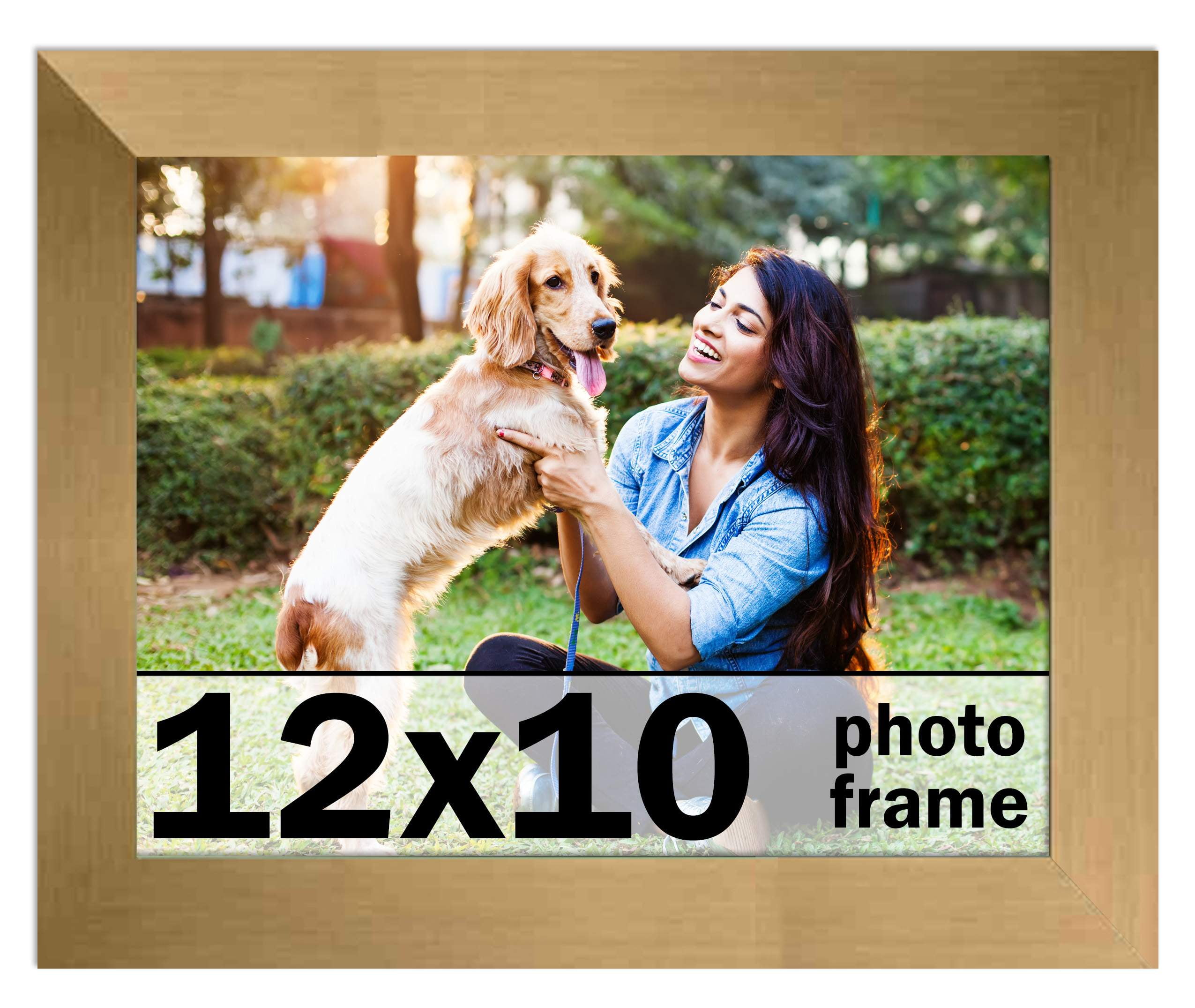12x10 Frame Gold Bronze Modern Solid Wood Picture Frame