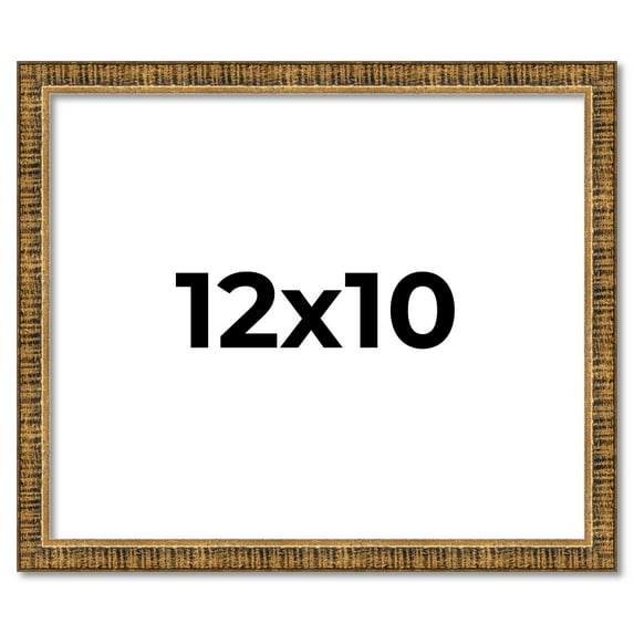 12x10 Frame Gold Kingsley Distressed Solid Wood Picture Frame Width 0.75 Inches | Interior Frame