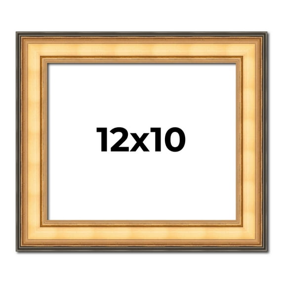 12x10 Frame Gold Plein Aire Solid Wood Picture Frame Width 2 Inches | Interior Frame Depth 0.5