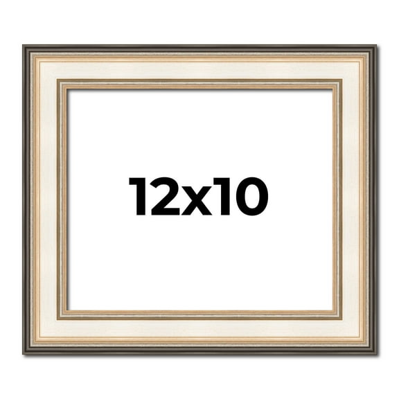 12x10 Frame Gold Silver Plein Aire 2" Inch Wide Moulding Solid Wood Picture Frame | Modena