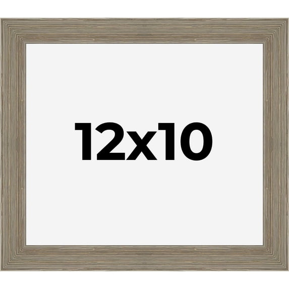 12x10 Frame Gray Barnwood Rustic Solid Wood Picture Frame | 1.5 Inch Moulding Width | Includes UV
