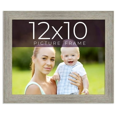 12x10 Frame Grey Real Wood Picture Frame Width 1.5 Inches | Interior Frame Depth 0.5 Inches | Barn