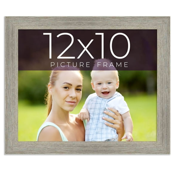 12x10 Frame Grey Real Wood Picture Frame Width 1.5 Inches | Interior Frame Depth 0.5 Inches | Barn