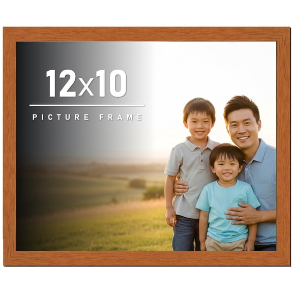 12x10 Frame Honey Pecan Brown Picture Frame - Modern Photo Frame Includes UV Acrylic Shatter Guard