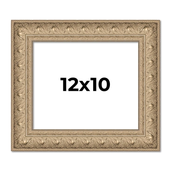 12x10 Frame Ornate Silver Beaded Solid Wood Picture Frame Width 2.5 Inches | Interior Depth 1