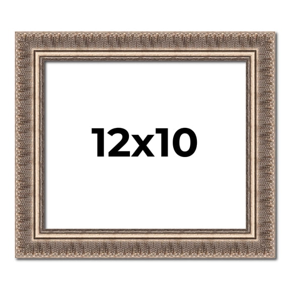 12x10 Frame Silver Harvest Ornate Solid Wood Picture Frame | 1.75 Inch Moulding Width |Mayflower