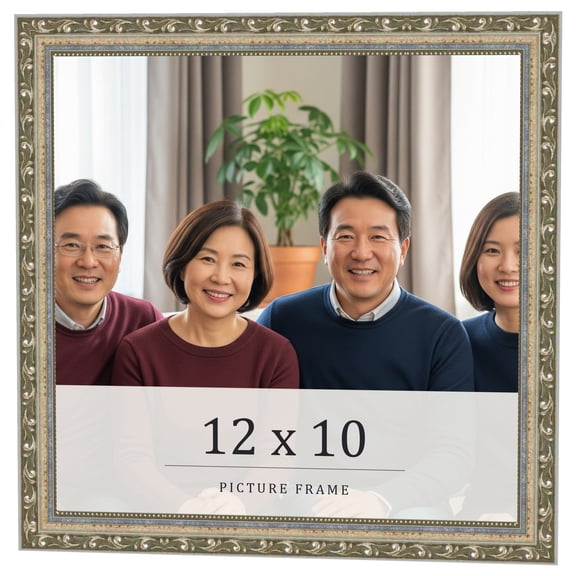 12x10 Frame Silver Solid Wood Picture Frame Width 1.125 Inches | Interior Frame Depth 0.375 Inches
