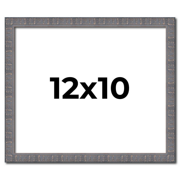 12x10 Frame Slate Blue Distressed Rustic Solid Wood Picture Frame | 0.75 Inch Moulding Width |