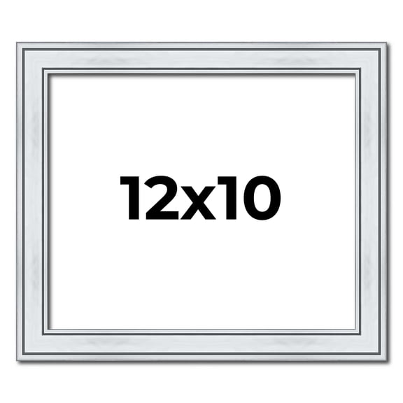 12x10 Frame Sterling Silver Solid Wood Picture Frame | 1.25 Inch Moulding Width | 0.75 Inch