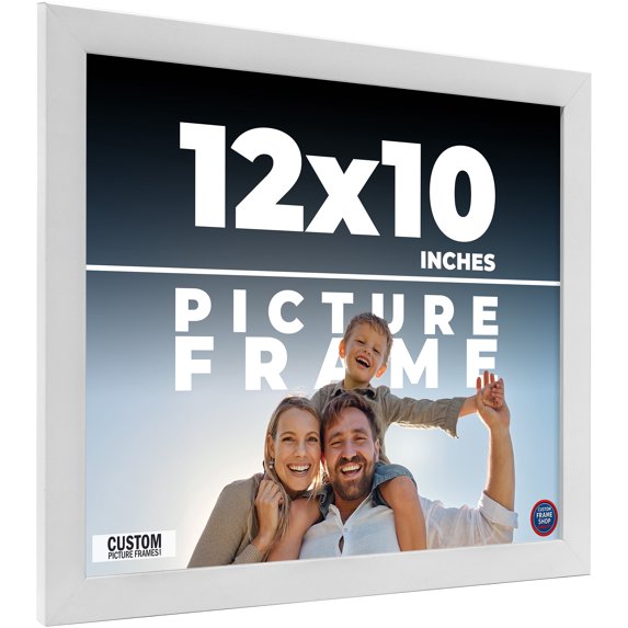 12x10 Frame White Real Wood Picture Frame Width 0.75 inches | Interior Frame Depth 0.5 inches |