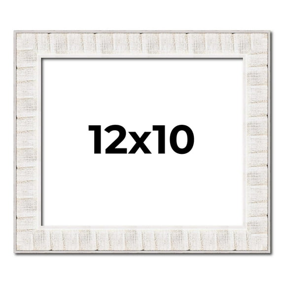 12x10 Frame White Sonoma Rustic Wood Picture Frame | 1.5 Inch Moulding Width | Complete with UV
