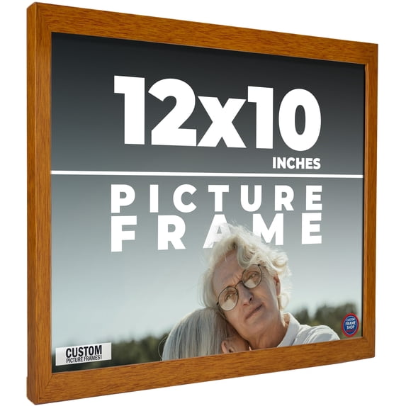 12x10 Honey Brown Real Wood Picture Frame Width 0.75 inches | Interior Frame Depth 0.5 inches |