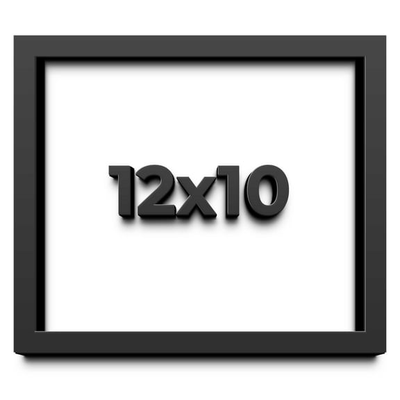 12x10 Shadow Box Frame Black | 1 inches Deep Real Wood Contemporary Shadowbox Display Frame | UV