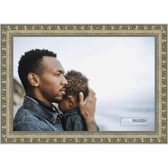 12x10 Silver Wood Picture Frame - UV Acrylic, Foam Board Backing, Hanging Hardware