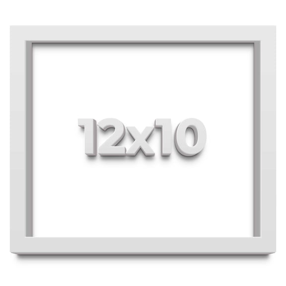 12x10 White Shadowbox Frame - Interior Size 12x10 by 1 Inches - Made to Display Items Up To 1 Inches Deep