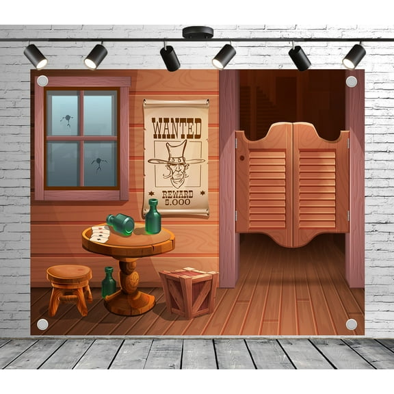 12x10ft Western Backdrop Rustic Saloon Interior Photo Backdrop Photography Background for Theme Party Wedding Birthday Baby Shower Decoration Banner Photo Booth Studio Prop