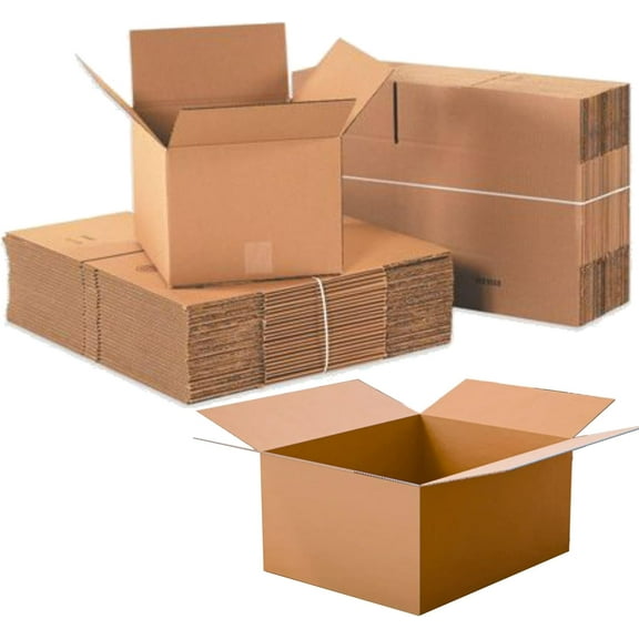 12x10x8 Moving & Shipping Boxes, Extra Strength, Heavy-Duty Corrugated Cardboard Boxes for Packing, Storage, Shipping, Transport, Commerce (5)