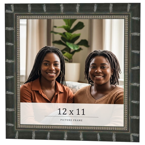 12x11 Frame Black Bamboo Solid Wood Picture Frame Width 1.5 Inches | Interior Frame Depth 0.5