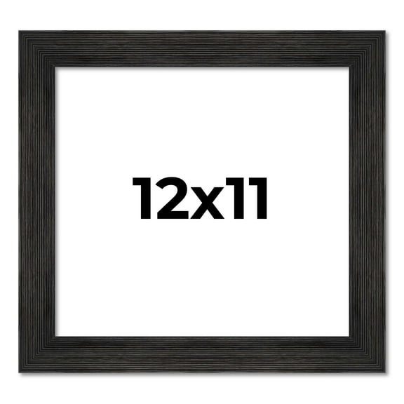 11x12 Frame Black Rustic Barnwood Solid Wood Picture Frame | 1.5 Inch Moulding Width | Includes UV