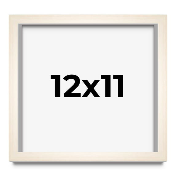 12x11 Frame White Wash Solid Wood Picture Frame | 0.8125 Inch Moulding Width | Includes UV Acrylic