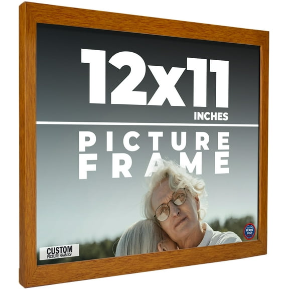 12x11 Honey Brown Real Wood Picture Frame Width 0.75 inches | Interior Frame Depth 0.5 inches |