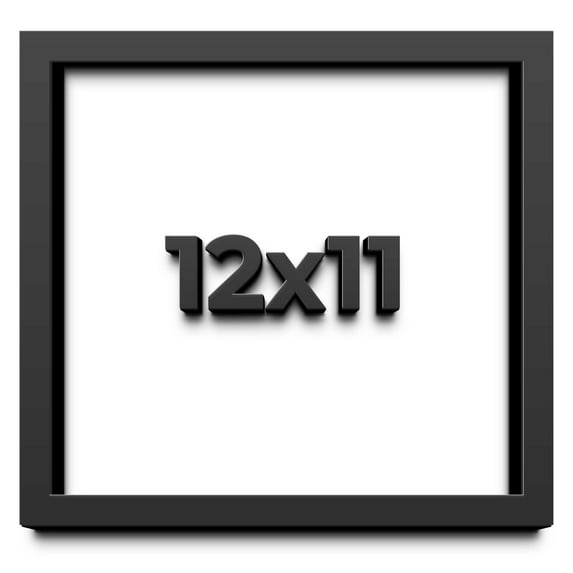 12x11 Shadow Box Frame Black | 1 inches Deep Real Wood Contemporary Shadowbox Display Frame | UV