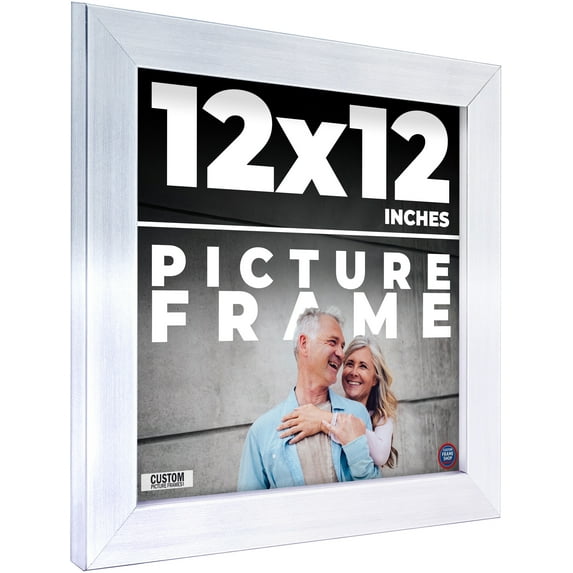 12x12 - 12 x 12 Stainless Steel Silver Solid Wood Frame with UV Framer's Acrylic & Foam Board
