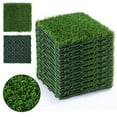 12x12" Artificial Grass Tiles Interlocking Turf Deck Set Synthetic Fake